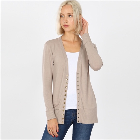 Blush Long Sleeve Snap Button Cardigan - Picture 3 of 7
